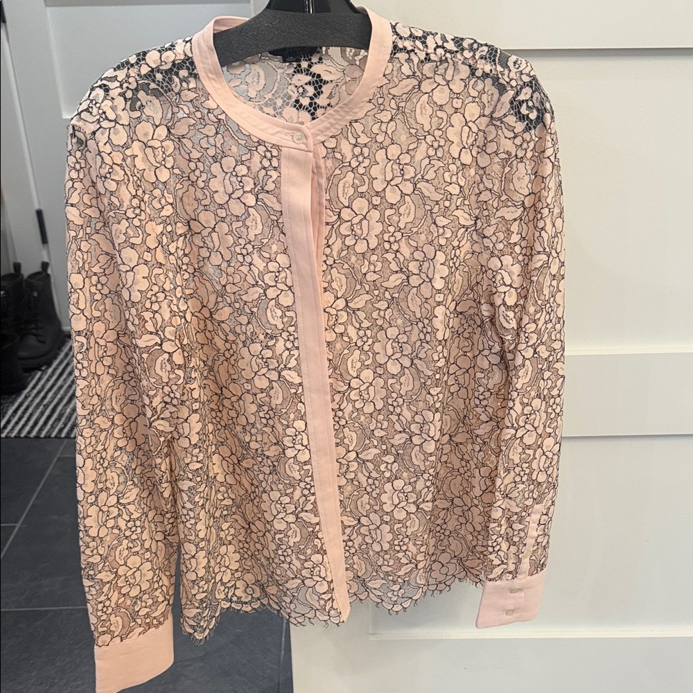 J. Crew Elegant Lace Women Top - Pink and Black